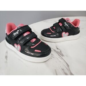 NEW EASY ON / OFF - SIZE 9 TODDLER Primigi Sneakers Hearts Pink Black  / EURO 26